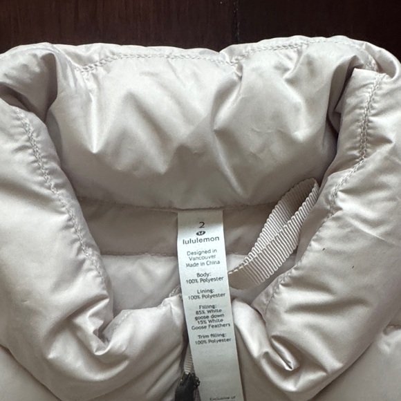 lululemon athletica Beige Puffer Vest - Picture 3 of 6